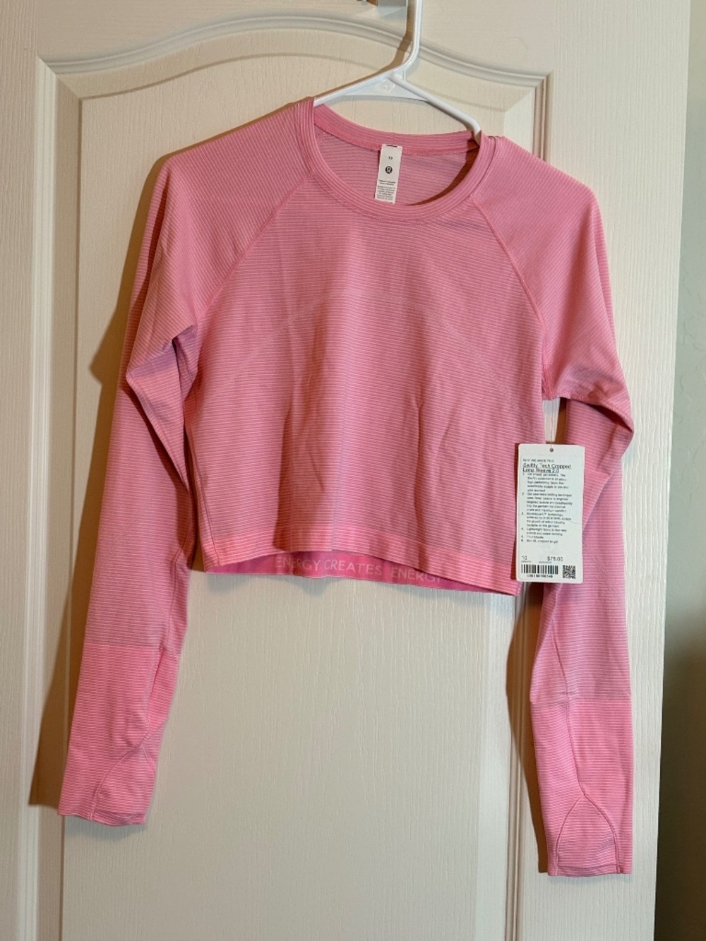 Lululemon  Swiftly Tech Cropped Long-Sleeve Shirt  New With Tags. SZ 10 SOLD OUT